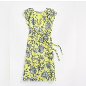 LOFT Trellis Garden Ruffle Midi Dress